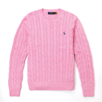 Polo Ralph Lauren 年度熱銷經典刺繡小馬麻花針織毛衣-粉色