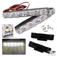 2pcs 6 LED Daytime Running Light DRL Car Fog Lamp Work Light Driving Lamp Lights Kit