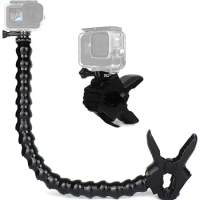 Jaws Flex Clamp Mount with Adjustable Gooseneck for GoPro Hero 12,11,10,9,8,Session,3+,3,2,1,Max,Fusion,DJI Osmo Action Cameras