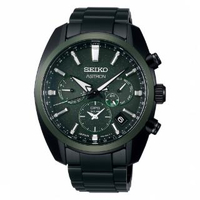 【SEIKO 精工】SEIKO精工 Astron 綠陶瓷圈 GPS衛星雙時區腕錶(SSH079J1/5X53-0BD0G)