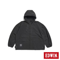 EDWIN 男裝 街頭防風連帽外套-黑色