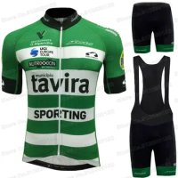 2022 Tavira Cycling Jersey Set Men Retro Cycling Clothing Road Bike Suit Bicycle Bib Shorts MTB Roupas ciclismo Camisa Masculino