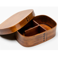 【MAY SHOP】日式木質便當盒 分格懷舊環保飯盒