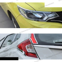 shiny silver mirror surface abs car headlight taillight frame trims for honda fit 2014 2015 2016 2017 2018 2019 3 decoration gk5