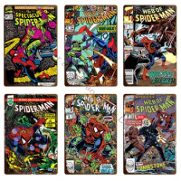 Disney Spider Man Art Poster Metal Plate Tin Logo Marvel Movie Metal Sticker Old and Unique Men Cave Home Wall Decoration