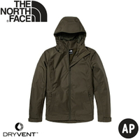 【The North Face 女 DV兩件式刷毛保暖防水外套 AP《軍綠》】5AZW/衝鋒衣/防水外套/風雨衣