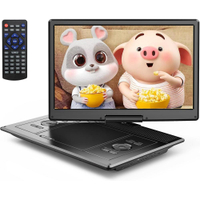 【日本代購】YOTON 16.9 吋便攜式 DVD 播放器｜14.1 吋高清大螢幕｜內建電池 4-6 小時續航｜270° 旋轉＋180° 反轉｜黑色