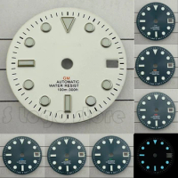 NH34 Dials GMT Fit Mechanical Watch Modification for Nh34 Movement Ice Blue Luminous Dial 28.5mm S Dial Red Gold GMT Dial