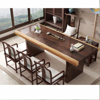 新中式茶桌實木泡茶臺桌茶幾客廳茶桌椅功夫大板1米8茶桌子