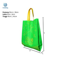 Indobag - Tas Spunbond Lebaran Goodie Bag Hampers Lebaran - Tas Sembako Idul Fitri 30x40x8 Dasar Hij