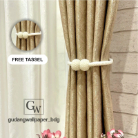 Gorden Gordyn Vitrase Vitras Tirai Import Mewah Blackout Premium Jacquard Bertekstur Tebal Motif Abs