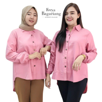 BLOUSE WANITA FREYA BAGARAIANG BLOUSE CASUAL KATUN POLOS - KEMEJA WANITA ATASAN