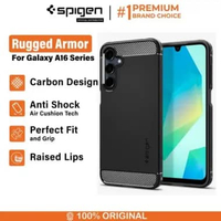 Case for Samsung Galaxy A16 5G Spigen Rugged Armor Carbon Fiber Anti Shock Crack Slip Scratch Casing