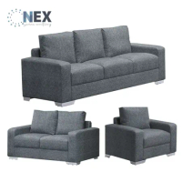 (NEX)時尚經典 1+2+3整組沙發 灰色耐抓皮沙發(皮沙發/沙發/多人位)