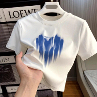 Kaos Crop Top Basic Motif Korean Style Bahan Tebal Halus Adem Kaos Crop tee Basic Kaos Wanita