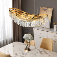 Modern Living Room Dining Room Ceiling Pendant Lights Luxury Crystal Led Chandelier Sailboat Interior Lighting Luster Lamps