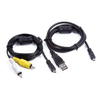 USB PC Data +A/V TV Cable Cord For Nikon D5200 D5300 D5500 D7100 D3300 Df Camera