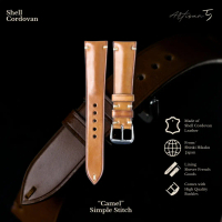 Strap Jam Tangan Kulit Shell Cordovan \Camel Simple\" ArtisanT Watch Watches"