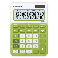 CASIO 12位數時尚多彩桌上型計算機(MS-20NC-GN)綠/白