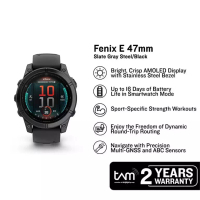 Garmin Jam Tangan Pria Garmin Fenix E 010-03025-13 Smartwatch Amoled Slate Grey Steel with Black Sil