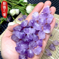 天然紫水晶原石花芽簇擺件消磁吊墜魚缸造景石骨干diu標本石每斤