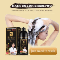 3In1 Natural Black Color Instant Coloring Shampoo for Men Women Hair Dye Herbal Brown Hair Dye Hair Dye Shampoo Grey Coverage