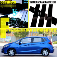For Honda Jazz Fit GD GE GK GS GR 2001-2022 6Pcs Car Window Door Column B C BC Pillar Post Cover Trim Glossy Black