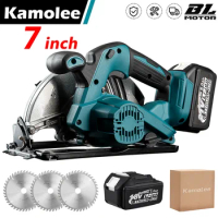 Kamolee 7 inch 21V 6.0Ah 6000mAh Electric Circular Saw for Home DIY Compatible Makita 18V Battery