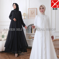 Gaun Putih Baju Raya 2025 Kaftan Dress Kembang Muslimah Elegan Jubah Abaya Dubai Viral Cantik Haji U