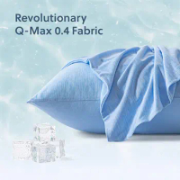 Bedding Cooling Pillowcases for Bed Brushed Microfiber Ultra Silky Soft Cotton Hidden Zipper Blue Pillow Protector 48X74cm