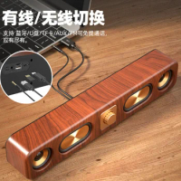 TV Computer Subwoofer Wooden Bluetooth Speakers Portable Sound Surround Music SoundBar Wireless High Sound Quality Multifunction