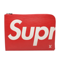 【二手名牌BRAND OFF】LOUIS VUITTON LV 路易威登 紅色 牛皮 SUPREME Pochette Jules GM 手拿包 M67722