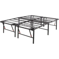 Basics Foldable Metal Platform Bed Frame with Tool Free Setup, 18 Inches High, Black，Full/Twin/Full/Queen/King optional