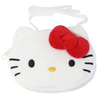 真愛日本 凱蒂貓 kitty 造型 絨毛 斜背小包 口袋夾包 大臉造型 外出 零錢包 小物包 小包包