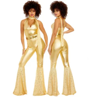 70's 80's Hippies Dance Cosplay Women Sexy Rock Disco Hippies Costumes Fancy Dress Adult Halloween Carnival Outfits Party