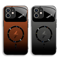 kompatibel for [iPhone 11] Casing HP Silikon Kaca HD-Bayangan Lingkaran Kilat