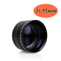 2X 52mm High Speed Telephoto Lens Tele Lente for Nikon AF-S DX 18-55mm,AF-S 55-200mm Canon Sony