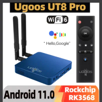 UGOOS UT8 PRO Android TV BOX Android 11 Rockchip RK3568 DDR4 8GB RAM 64GB ROM WiFi6 1000M BT5.0 4K Smart TV BOX VS AM6B Plus