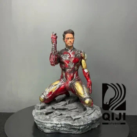 Illuminated Iron Man Finger Snapping Statues Action Figures Avengers Endgame Ironman Kneeling Model Toy Collectible Ornaments