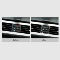 5pcs/set Car Carbon Fiber Interior Central Air Vent Outlet Trim Covers For BMW E90 E92 PP
