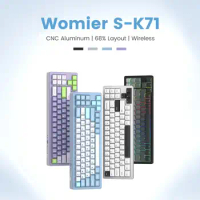 SK71 Wireless Gaming Keyboard Tri-Mode RGB Gasket Keyboard Bluetooth/2.4Ghz/Wired Full Aluminum Mechanical Keyboard with Mac Win