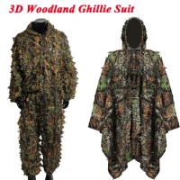 Tactical Sniper Ghillie Suits / Cloak Outdoor Hunting Airsoft Hidden 3D Woodland Ghillie Suits Men Camouflage Clothes