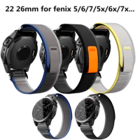 22 26mm Trail Loop Nylon Strap For Garmin Fenix 5 6 7 Instinct1 2 Quick Fit Wristband Fenix5X 6X 7X Tactix Sport Band Bracelet E
