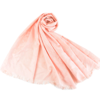 【COACH】大C LOGO蠶絲羊毛薄圍巾-粉色