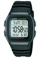 Casio Casio Digital Jam Tangan Pria Strap Karet Hitam W-96H-1B Original
