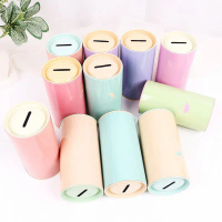 1PC Tinplate pusingan haiwan Piggy Bank warna Piggy Bank Metal Coin Box hiasan rumah kotak wang