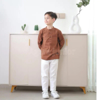 Baju KoKo Panjang Anak Laki Laki Agera Junior koko Warna Terbaru Avocado