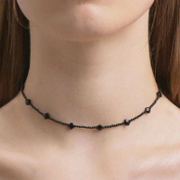 Vòng cổ  đá Spinel đen nhí 2li phối phale đen 4li trẻ đẹp