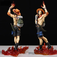 34cm One Piece Ace Figure GK Bwfc Burning Fruit Bye Wave Ace Animation Peripheral Model Gift Display