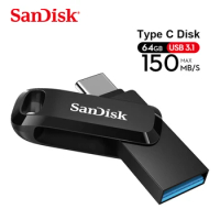 SanDisk SDDDC3 32GB 64GB 128GB Ultra Dual USB3.1 Disk Black USB Flash Drive OTG Type-C Pen Drive Stick for Smartphone Laptop